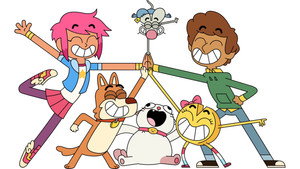 Boy Girl Dog Cat Mouse Cheese kép